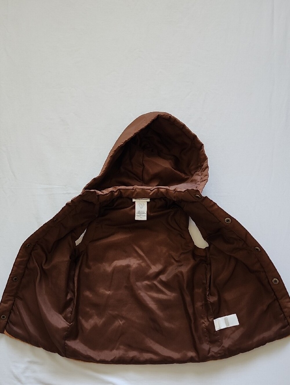 Tommy Bahama Two-Tone Brown & Camel Hooded Puffer Vest | M 7/8 - Picture 8 of 13
